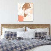 Portret geverfd contour Vrouw Canvas Afdruk (Insitu (Slaapkamer))