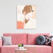 Portret geverfd contour Vrouw Canvas Afdruk (Insitu (Woonkamer))