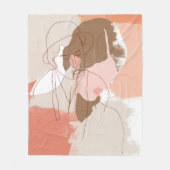 Portret geverfd contour Vrouw Fleece Deken (Voorkant)