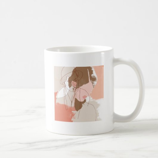 Portret geverfd contour Vrouw Koffiemok (Rechts)