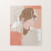 Portret geverfd contour Vrouw Legpuzzel (Verticaal)