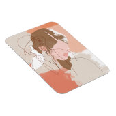 Portret geverfd contour Vrouw Magneet (Rechterzijde)