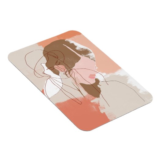 Portret geverfd contour Vrouw Magneet (Rechterzijde)