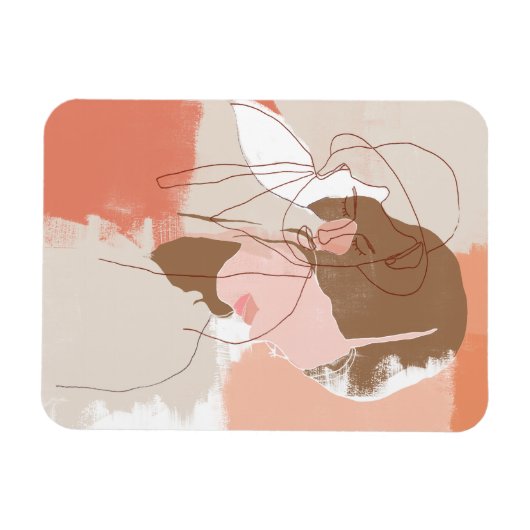 Portret geverfd contour Vrouw Magneet (Horizontaal)