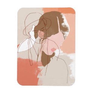 Portret geverfd contour Vrouw Magneet