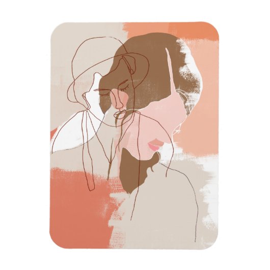 Portret geverfd contour Vrouw Magneet (Verticaal)