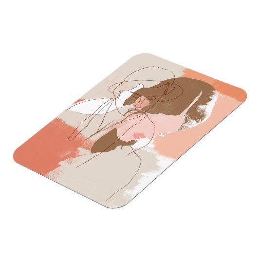 Portret geverfd contour Vrouw Magneet (Linkerzijde)