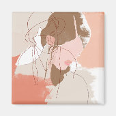 Portret geverfd contour Vrouw Magneet (Voorkant)