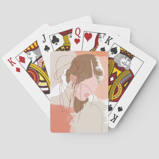 Portret geverfd contour Vrouw Pokerkaarten (Achterkant)