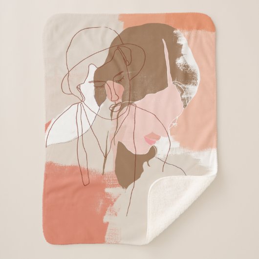 Portret geverfd contour Vrouw Sherpa Deken (Voorkant)