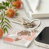 Portret geverfd contour Vrouw Sleutelhanger (Voorkant Rechts)