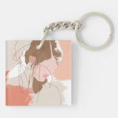 Portret geverfd contour Vrouw Sleutelhanger (Achterkant)