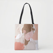 Portret geverfd contour Vrouw Tote Bag (Voorkant)