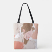 Portret geverfd contour Vrouw Tote Bag (Achterkant)