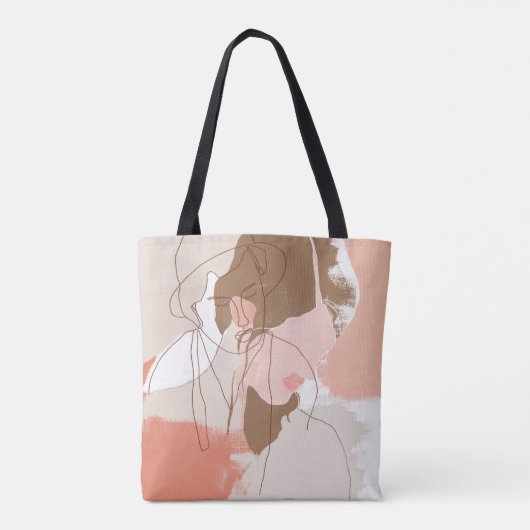 Portret geverfd contour Vrouw Tote Bag (Achterkant)