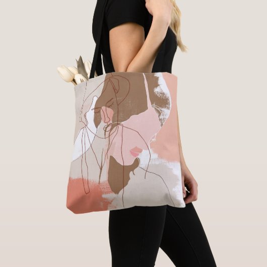Portret geverfd contour Vrouw Tote Bag (Dichtbij)