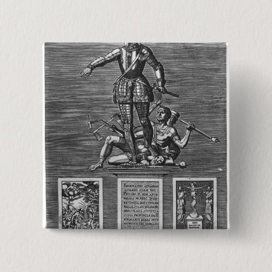 Portret Glorifying Ferdinand Alvarez van Toledo Vierkante Button 5,1 Cm (Voorkant)