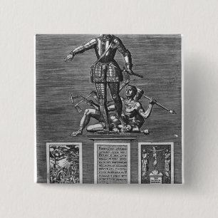 Portret Glorifying Ferdinand Alvarez van Toledo Vierkante Button 5,1 Cm