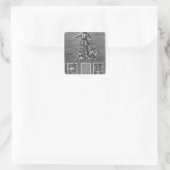Portret Glorifying Ferdinand Alvarez van Toledo Vierkante Sticker (Tas)