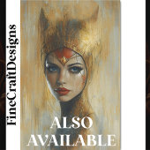 Portret, gouden hoofdtooi, rode lippen BV3 decoupa Tissuepapier