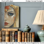 Portret, gouden hoofdtooi, rode lippen BV3 decoupa Tissuepapier