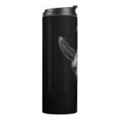 Portret Head Cute Llama met een zwarte achtergrond Thermosbeker (Gedraaid links)