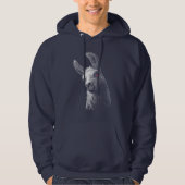 Portret Head Cute Llama op zwarte achtergrond Hoodie (Voorkant)