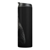 Portret Head Cute Llama op zwarte achtergrond Thermosbeker (Geroteerd rechts)