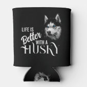 Portret Head Siberian Husky met blauwe ogen Blikjeskoeler (Achterkant)