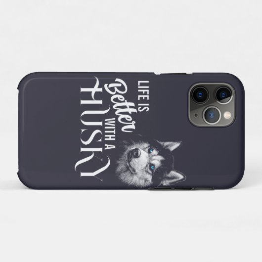 Portret Head Siberian Husky met blauwe ogen Case-Mate iPhone Case (Achterkant (horizontaal))