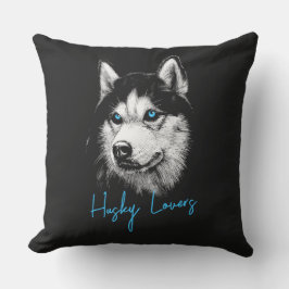 Portret Head Siberian Husky met blauwe ogen Kussen