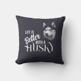 Portret Head Siberian Husky met blauwe ogen Kussen