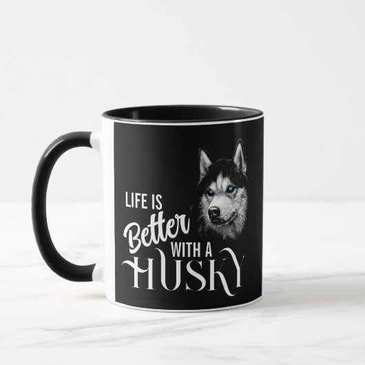 Portret Head Siberian Husky met blauwe ogen Mok (Links)