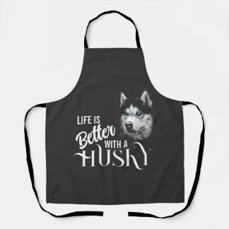 Portret Head Siberian Husky met blauwe ogen Schort