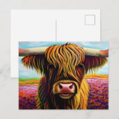 Portret Highland Koe Art Briefkaart (Voorkant / Achterkant)