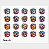 Portret Hond Rottweiler Ronde Sticker (Vel)