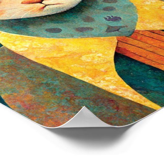 Portret illustratie van een Zad Ginger Cat Poster (Hoek)