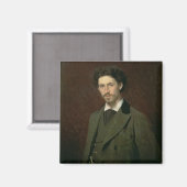 Portret Ilya Efimovich Repin, 1876 Magneet (Voorkant / Achterkant)