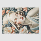 Portret in Art Deco - Perzik - Decoupage - Tissuepapier (Voorkant)