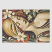 Portret in Art Deco - Sinaasappel - Decoupage - Tissuepapier (Voorkant)