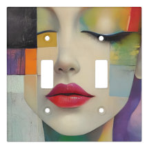 Portret in kleurenblok Surrealisme