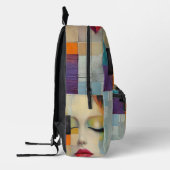 Portret in kleurenblok Surrealisme Bedrukte Rugzak (Links)