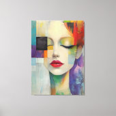 Portret in kleurenblok Surrealisme Canvas Afdruk (Voorkant)
