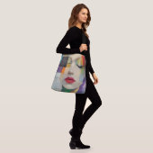 Portret in kleurenblok Surrealisme Crossbody Tas (Op model)