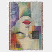 Portret in kleurenblok Surrealisme Deken (Voorkant Verticaal)