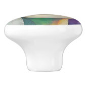 Portret in kleurenblok Surrealisme Keramische Knop (Zijkant)