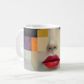 Portret in kleurenblok Surrealisme Koffiemok (Voorkant links)