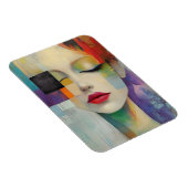 Portret in kleurenblok Surrealisme Magneet (Rechterzijde)