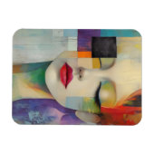 Portret in kleurenblok Surrealisme Magneet (Horizontaal)