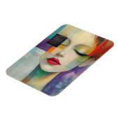 Portret in kleurenblok Surrealisme Magneet (Linkerzijde)